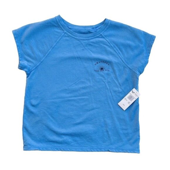 Roxy Grateful Sun Short Sleeve Tee T-Shirt Size 14/XL  Blue - Picture 1 of 5